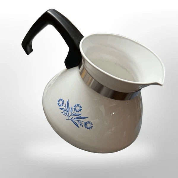 Vintage Corning Ware Blue Cornflower 6 Cup Tea Pot With P-104 Backstamp