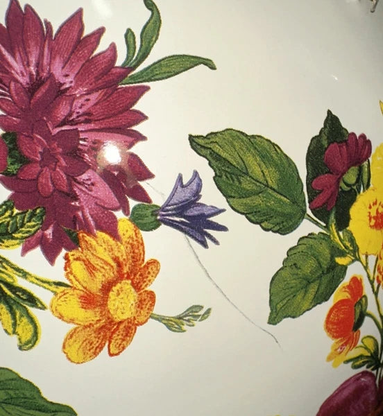 Mackenzie - Childs “White Flower Market” 3qt Enamel Tea Kettle NEW Open Box