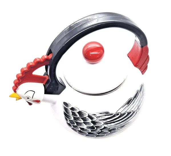 VTG M. Kamenstein Chicken Enamel Tea kettle Pot " Distressed For Display Only"