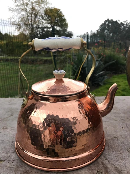 1 L Copper Tea pot kettle with porcelain handle 0.25 G