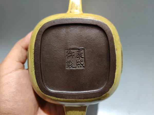 Yixing Purple Clay Teapot Hand-Coiled Auction Oolong Tea Handcrafted Enamel