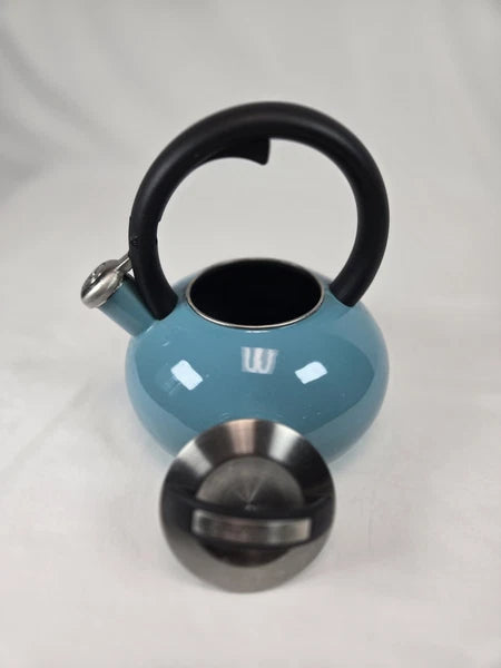 Cuisinart Tea Pot Kettle 2.5 Qt or 20 Cups Teal Enameled w/ Silver Lid