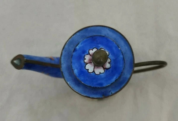 Empress Arts Miniature Enamel Teapot Ocean Sea Fish