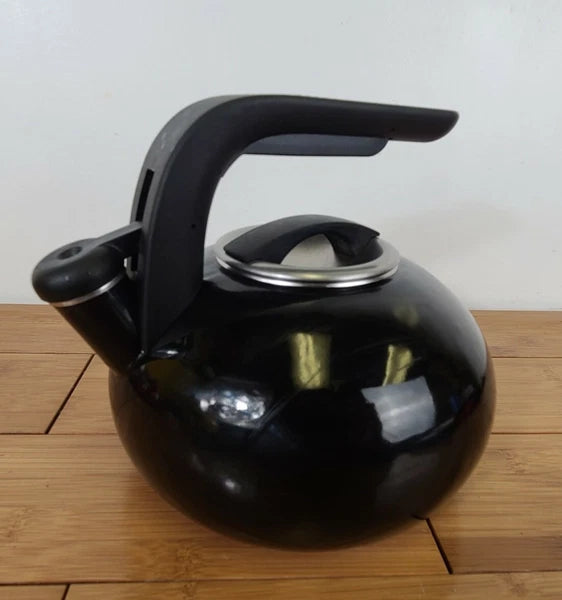 KitchenAid ~ 2 Qt/1.9L ~ Black Enamel ~  Whistling Teapot ~ Tea Kettle