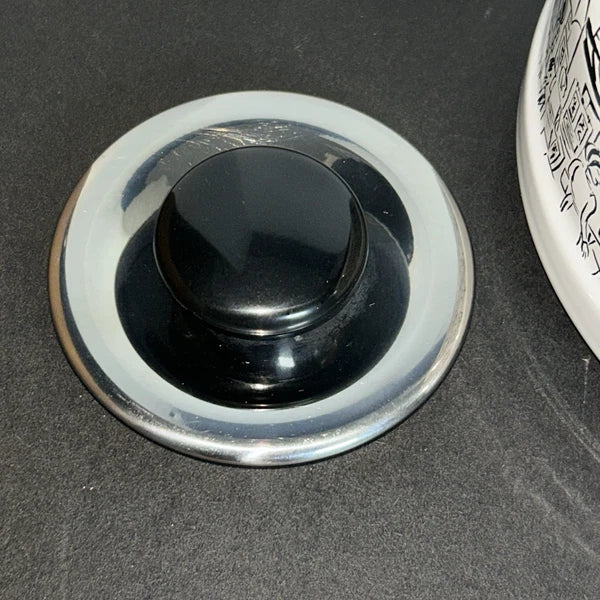 Vintage Mikasa Enamelware Parisian Scenes Whistling Tea Kettle