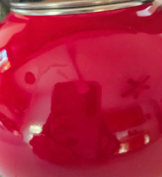 Vintage Silverstone Red Tea Kettle Height 10 inch Width 11 inch Read