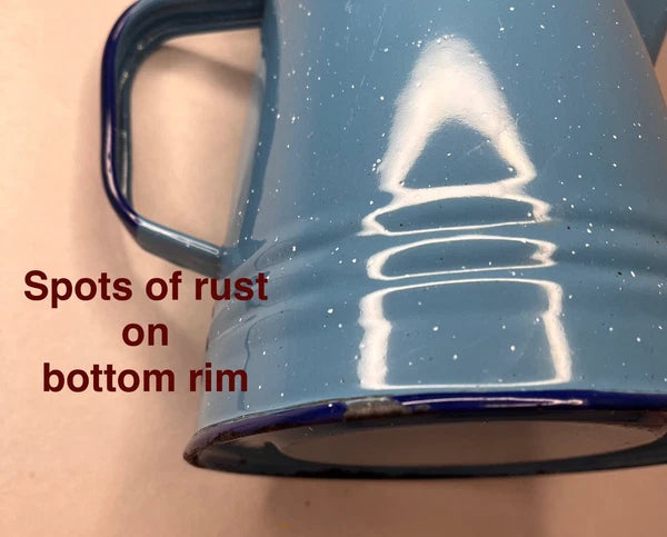 Vintage Enamel Ware Coffee Pot -2 Tone Blue Speckled