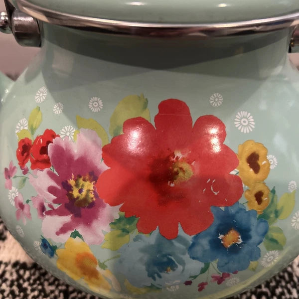 pioneer woman flower teapot