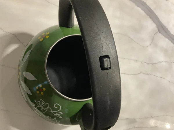 Temp-tations By Tara 2.3 Qt Old World Tea Kettle Teapot Stovetop Safe Green