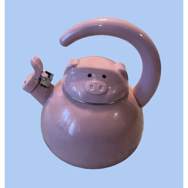 SUPREME HOUSEWARES Gourmet Pink Pig Enamel-on-Steel Whistling Kettle, Never Used