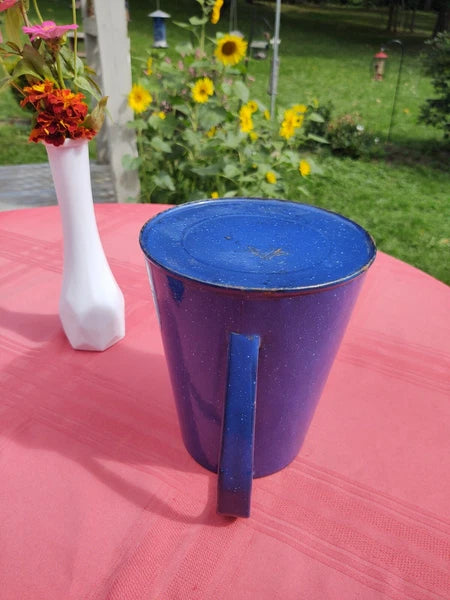 Blue Speckled Enamel Farmhouse Tea Pot