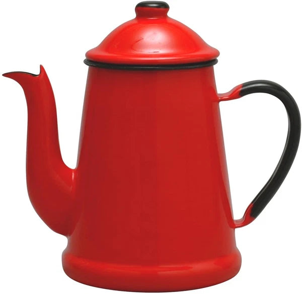 Noda Horo Kettle Enamel Rumble Pot 1.7L For Gas Fire Only Red Made in Japan LB-1
