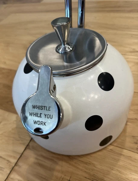Kate Spade Deco Dot Tea Kettle By Lenox "Whistle While You Work" 2.5 Qt