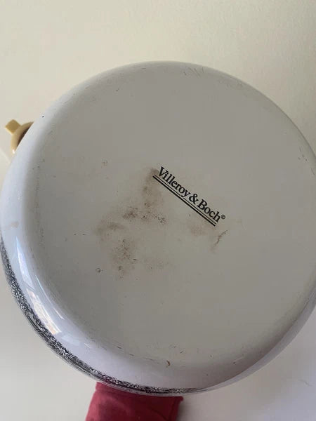 Rare Vintage Villeroy & Boch Audun Ferme Enamel Tea Kettle Teapot AS IS