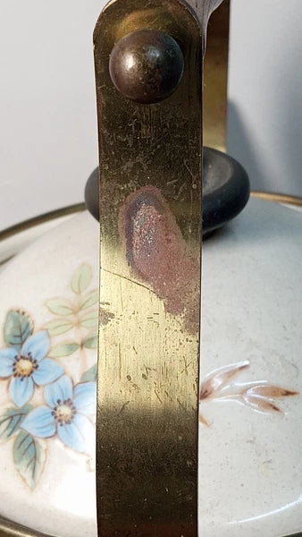 Vintage Mikasa Grande Chef Day Dreams  2.5. Qt Enamel Tea Kettle Japan UN704