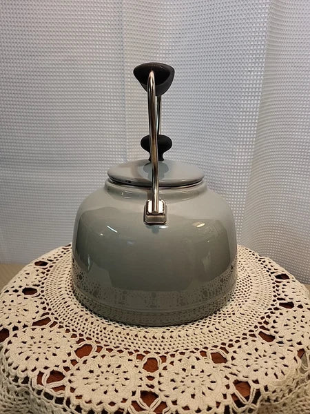 Tea Kettle Chantal Enamel On Steel Splatter Gray 1.7 Qt Whistling
