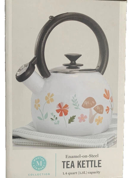 Martha Stewart Tea kettle,The Harvest Collection, Enamel On Steel / 1.4 Quart