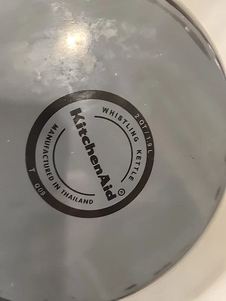 KitchenAid 2 Quart Whistling Kettle, Whistling Teapot, Black Enamel