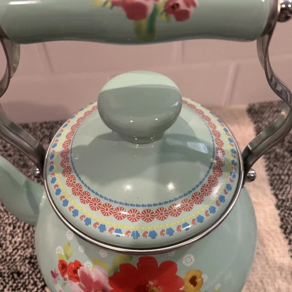 pioneer woman flower teapot