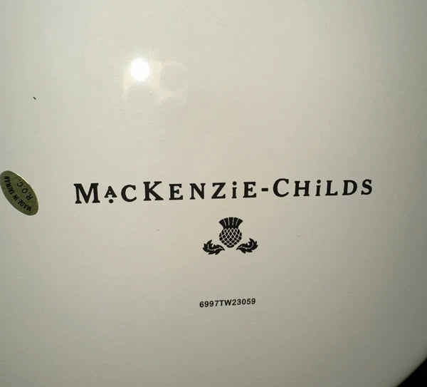 Mackenzie - Childs “White Flower Market” 3qt Enamel Tea Kettle NEW Open Box