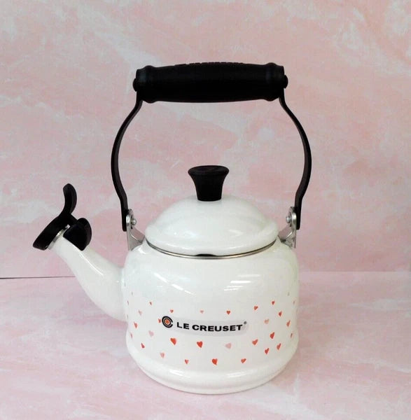 Le Creuset L'Amour Collection 1.25 Quart Demi Kettle with Heart Applique - NEW