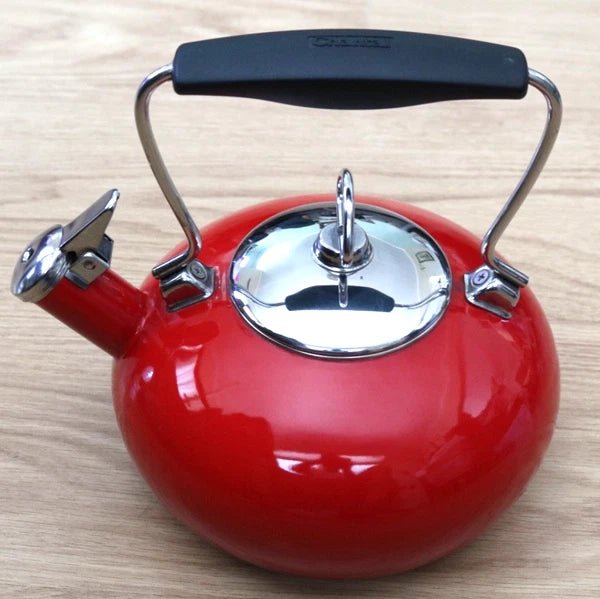Chantal Whistling Tea Kettle Teapot Red Cherry Enamel 2qt Pre Owned