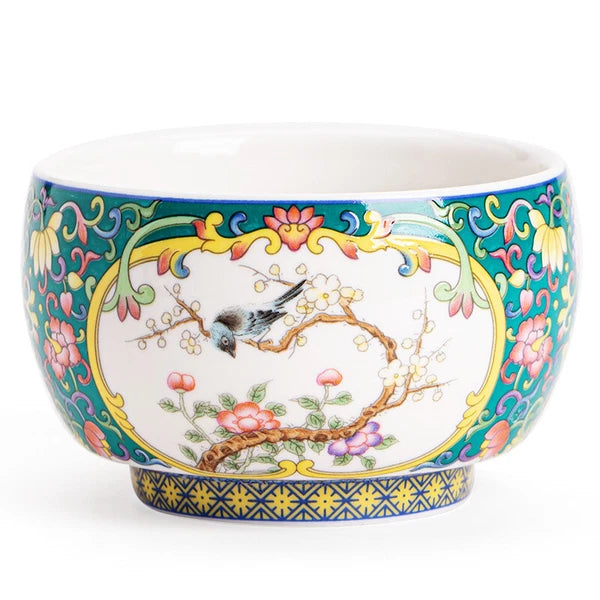 Dehua mutton Fat Jade Porcelain Teacup Enamel Ceramic Tea Set