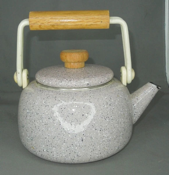 Vintage Granite / Enamel Ware purple Gray Speckled Coffee / Tea Pot Kettle 6”