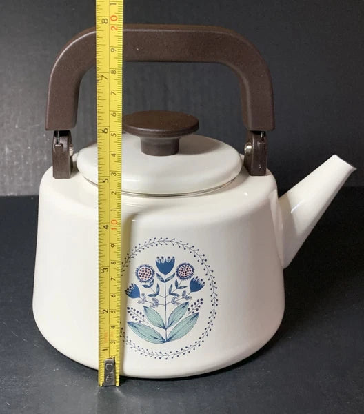 Tea Kettle Enamel Metal Prints and Textiles Flowers Jen Hewett World Market