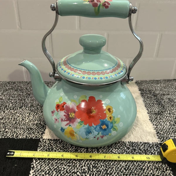 pioneer woman flower teapot