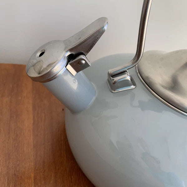 Chantal Gray Tea Kettle Enamel Stainless Steel 2 Qt Whistling Stove Top