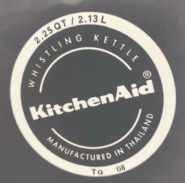 KitchenAid Whistling Tea Coffee Kettle 2.25 Qt 2.23 L White Enamel Tea Pot TQ 08