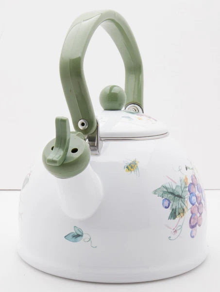Pfaltzgraff Delicious Metal Whistler Pear Grapes Replacement Tea Kettle Vintage!