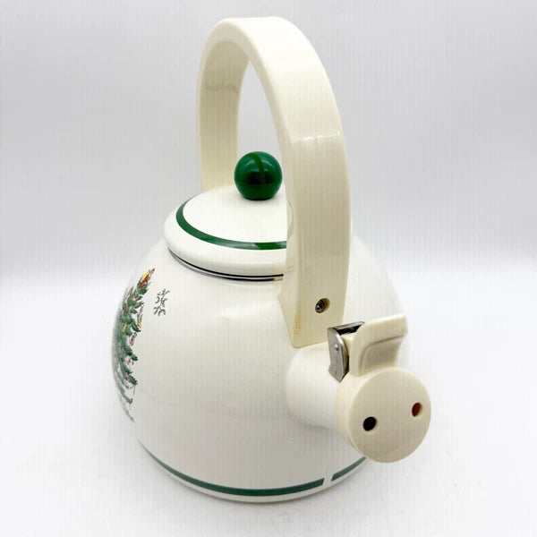 Spode Christmas Tree Whistling Tea Kettle 2.2 quart - Porcelain Enamel on Steel