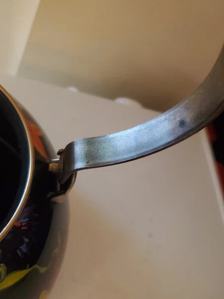 Mackenzie-Childs Black Flower Market Teapot Halloween Autumn Fall 3 QT Quart