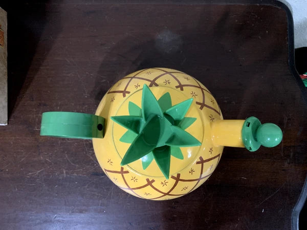 Copco Enamel on Steel Island Pineapple 2.5 Qt Whistling Tea Kettle 1993 WB