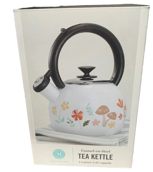 Martha Stewart Tea kettle,The Harvest Collection, Enamel On Steel / 1.4 Quart