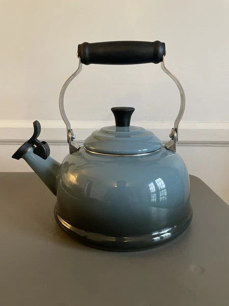 Classic Whistling Kettle By Le Creuset - Enamel on Steel 1.7 Qt - Blue Black