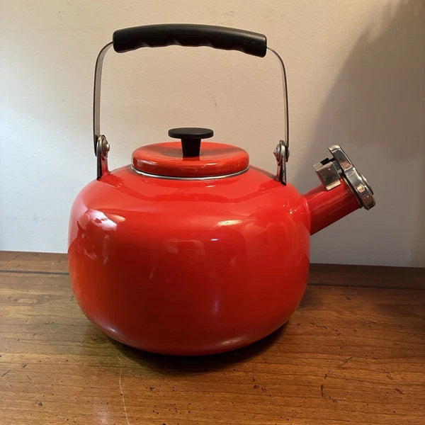 Martha Stewart Collection 2.5 Qt. Enamel on Steel Tea Kettle Ferrari Red