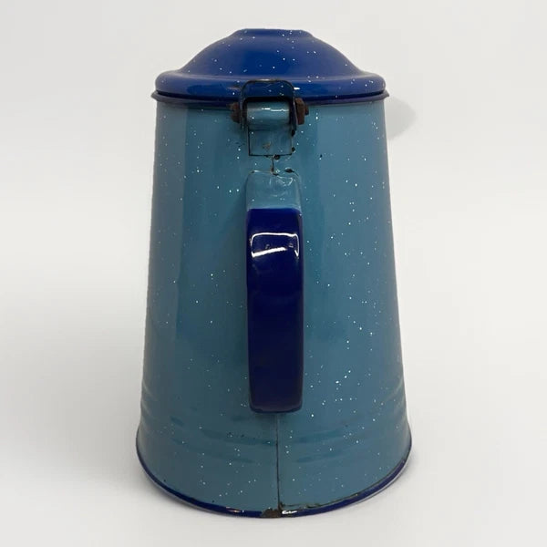 Vintage Enamel Ware Coffee Pot -2 Tone Blue Speckled
