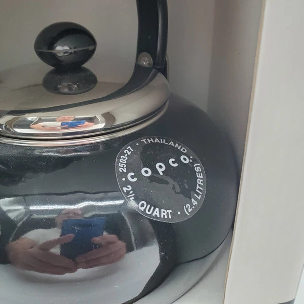 Copco Trevi Whistling Tea Kettle Black 2.5 Quart
