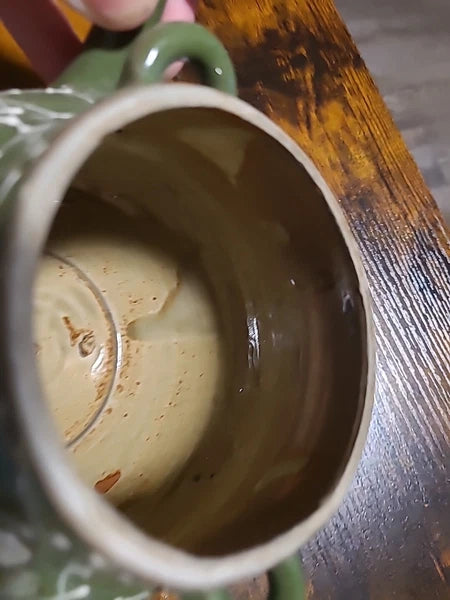 Vintage Japanese Teapot, Raised Pottery Enamel Detail,Does Have Chips