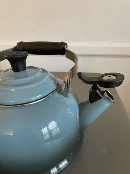 Classic Whistling Kettle By Le Creuset - Enamel on Steel 1.7 Qt - Blue Black