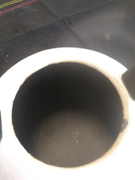 Vintage Copco Enamel Coated  White Tea Kettle Black Handle