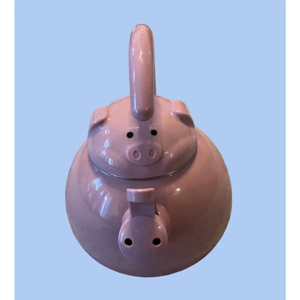SUPREME HOUSEWARES Gourmet Pink Pig Enamel-on-Steel Whistling Kettle, Never Used
