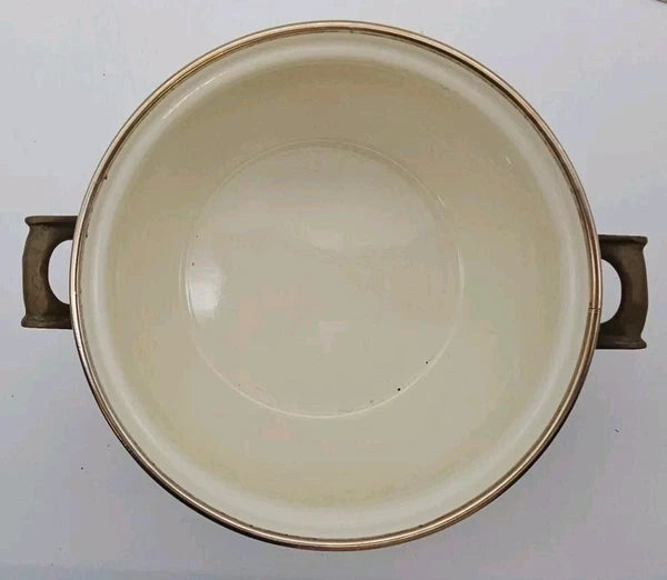 VTG 1960's Asta Fissler Enamelware 7 Piece Set Lidded Terrine Kettle Warmer Tray