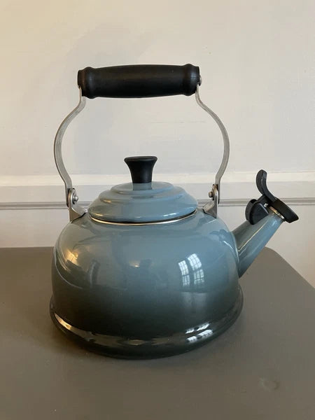 Classic Whistling Kettle By Le Creuset - Enamel on Steel 1.7 Qt - Blue Black