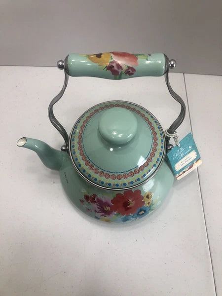 Pioneer Woman ~ Breezy Blossom ~ 1.9-Quart Tea Kettle ~ Enamel on Steel ~ Floral