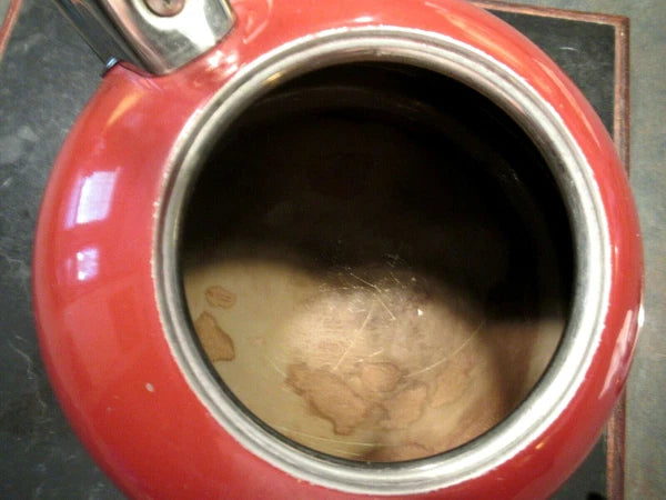 Calidad 2.5L Professional Quality Red Enamel Stainless Whistling Teapot Kettle