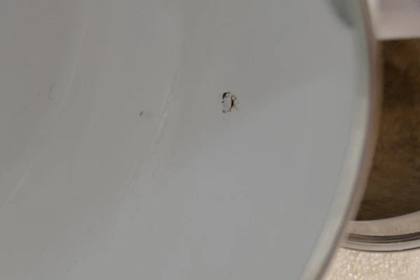 Vintage Farberware White Enamel Teapot Loud Whistling Kettle Half Handle